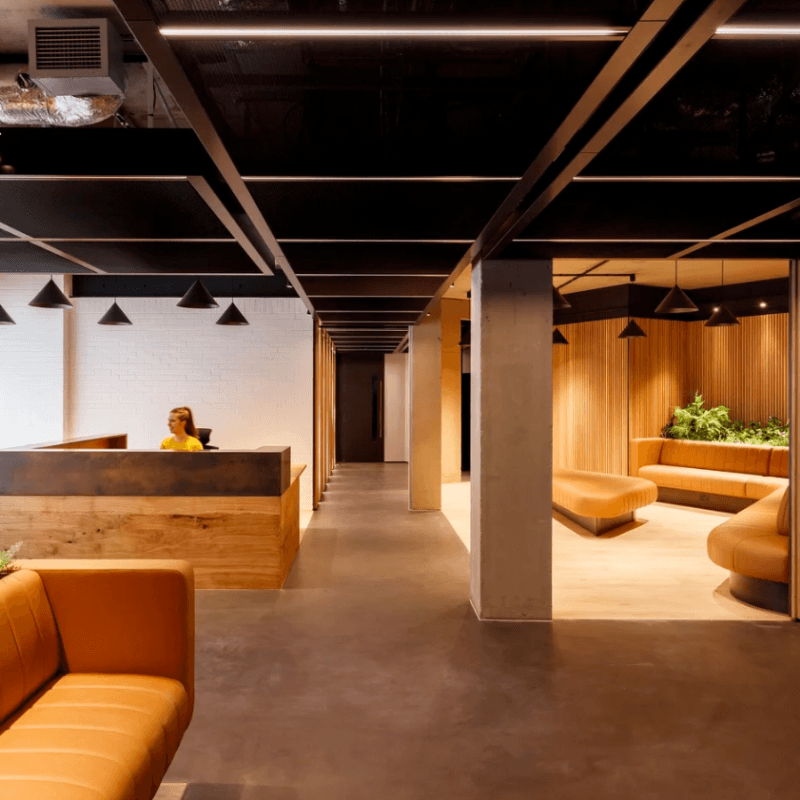 Reception area bespoke seating