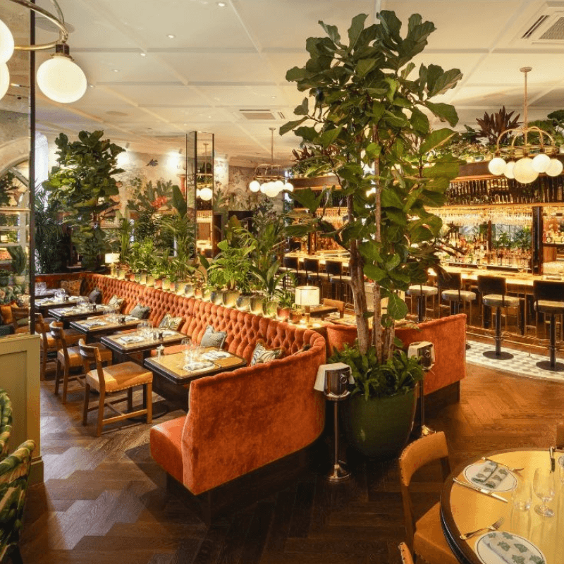 Ivy Nottingham back to back u shaped banquette