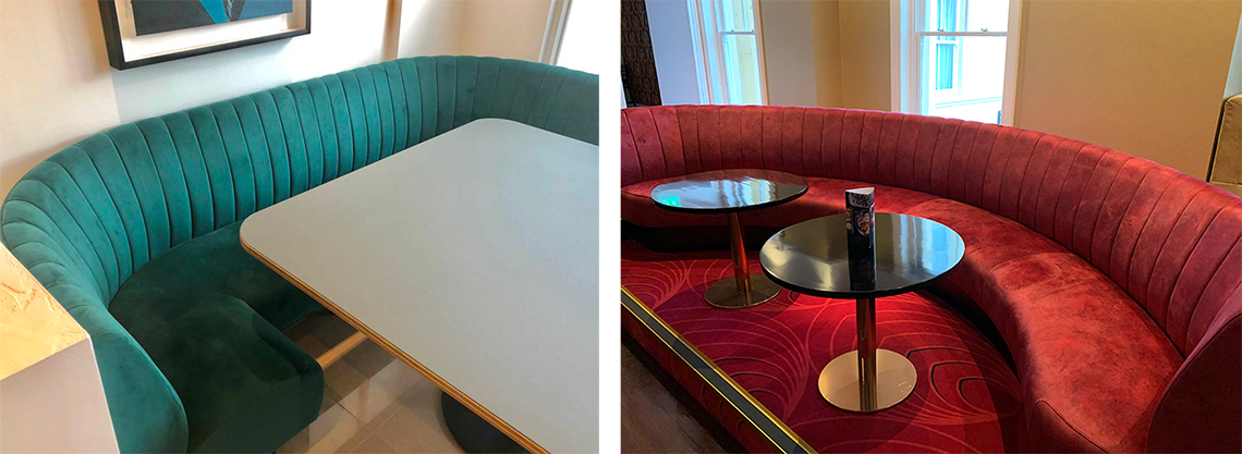 Slash Fluted Bespoke Banquette Seating