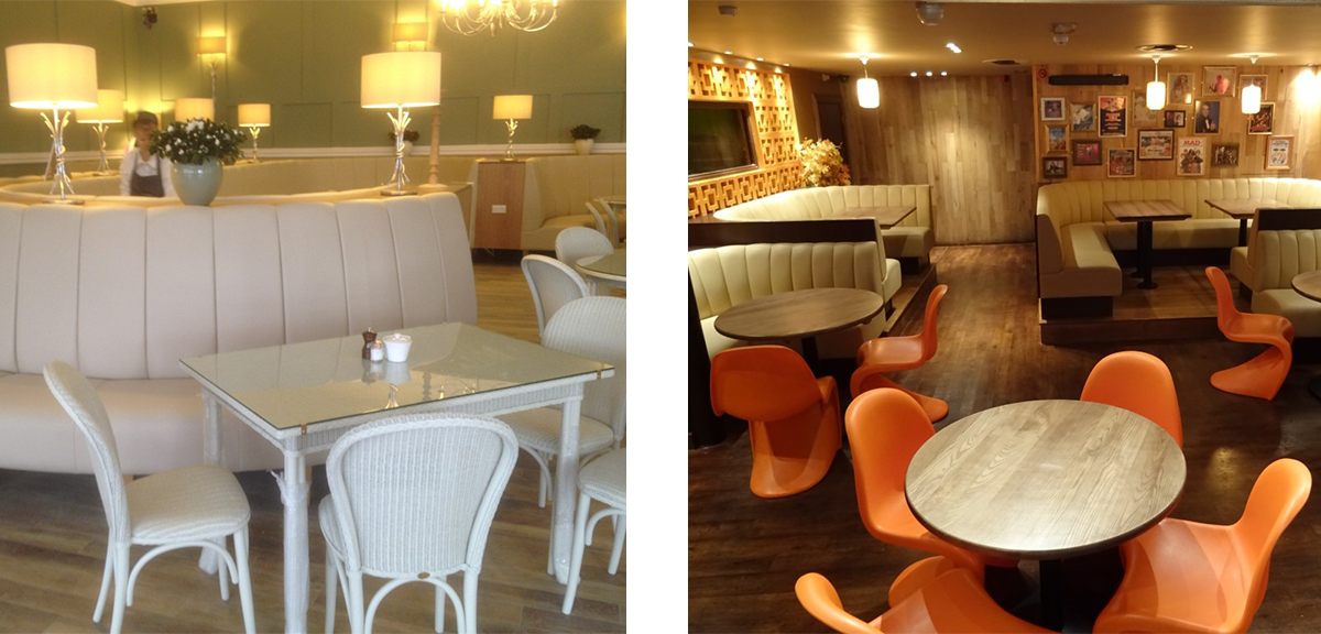 Create social spaces with bespoke furniture and lighting