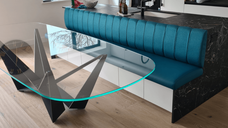 Residential Kitchen Island Built In Banquette Seating